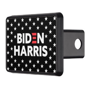 Biden / Harris White Stars Pattern Black Hitch Cover