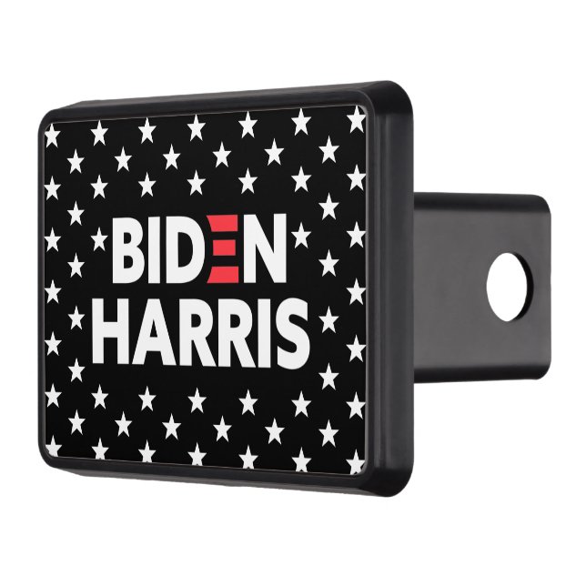 Biden / Harris White Stars Pattern Black Hitch Cover (Left)