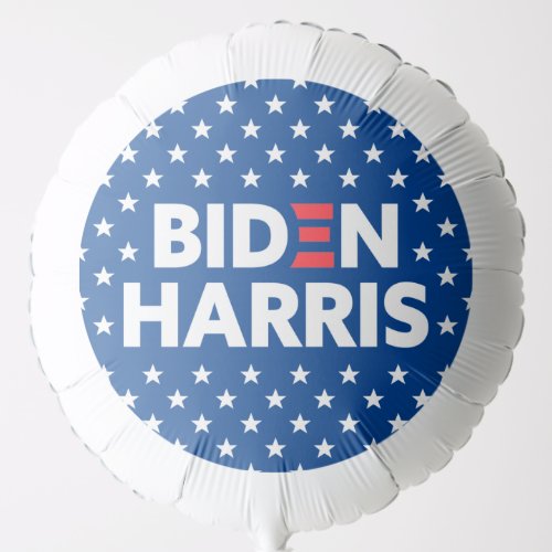 Biden  Harris White Stars Pattern Blue Balloon