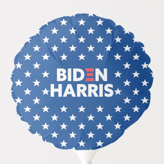 Biden / Harris White Stars Pattern Blue Balloon (Front)