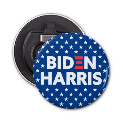 Biden  Harris White Stars Pattern Blue Bottle Opener