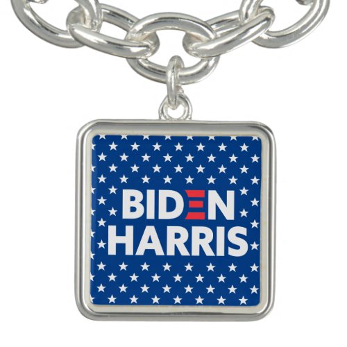 Biden  Harris White Stars Pattern Blue Bracelet