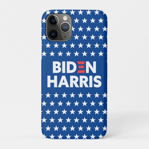 Biden  Harris White Stars Pattern Blue iPhone 11 Pro Case