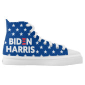 Biden / Harris White Stars Pattern Blue High-Top Sneakers (Left Shoe Inside)