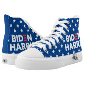 Biden / Harris White Stars Pattern Blue High-Top Sneakers (Pair)