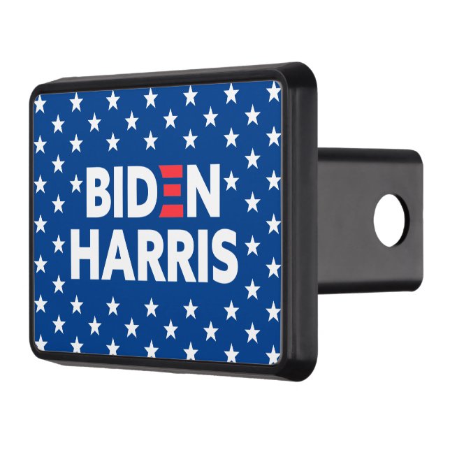 Biden / Harris White Stars Pattern Blue Hitch Cover (Left)
