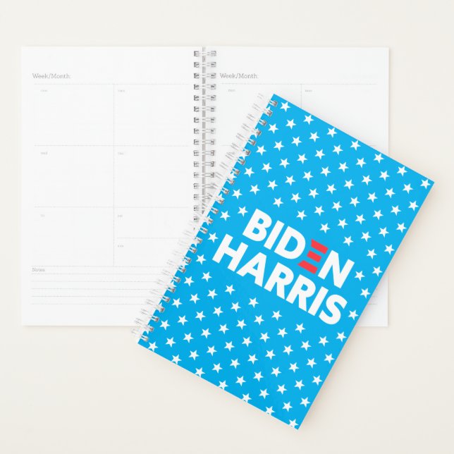 Biden / Harris White Stars Pattern Blue Planner (Display)