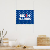 Biden / Harris White Stars Pattern Blue Poster (Kitchen)