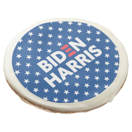 Biden  Harris White Stars Pattern Blue Sugar Cookie