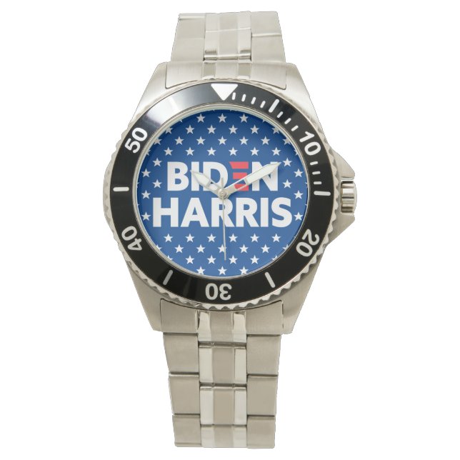 Biden / Harris White Stars Pattern Blue Watch (Front)