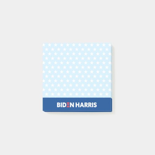 Biden Harris White Stars Pattern Light Blue Post_it Notes