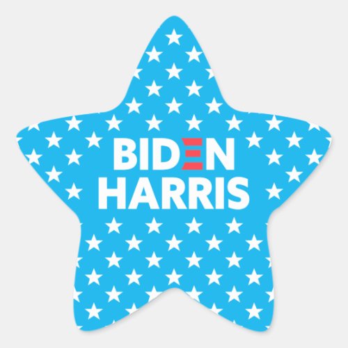 Biden  Harris White Stars Pattern Light Blue Star Sticker