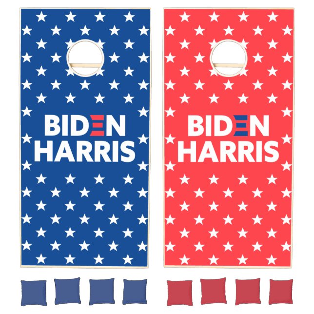 Biden / Harris White Stars Pattern Red and Blue Cornhole Set (Set)