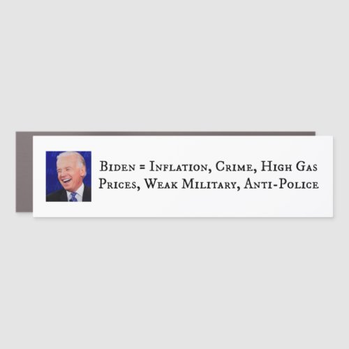 Biden_ Inflation Crime High Gas Prices Car Magnet