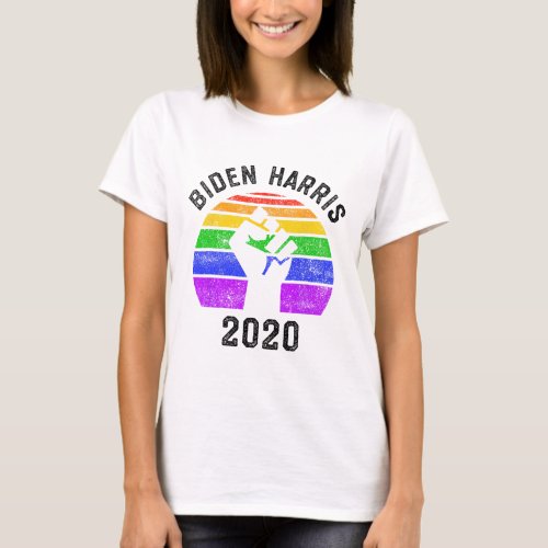 Biden Kamala Harris 2020 Rainbow Gay Pride Lgbt Bl T_Shirt