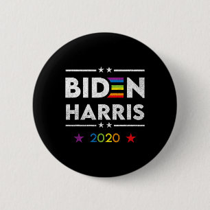 Biden Kamala Harris 2020 Rainbow Gay Pride Lgbt El Button