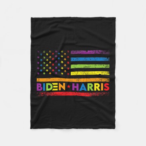 Biden Kamala Harris 2020 Rainbow Usa Flag Lgbt Ele Fleece Blanket