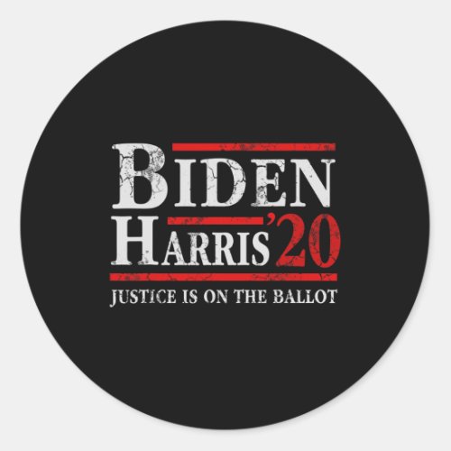 Biden Kamala Harris Justice Is On The Ballot 2020  Classic Round Sticker