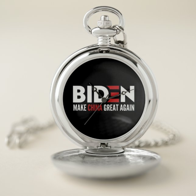 biden Make China Great Again Pocket Watch (Inside)