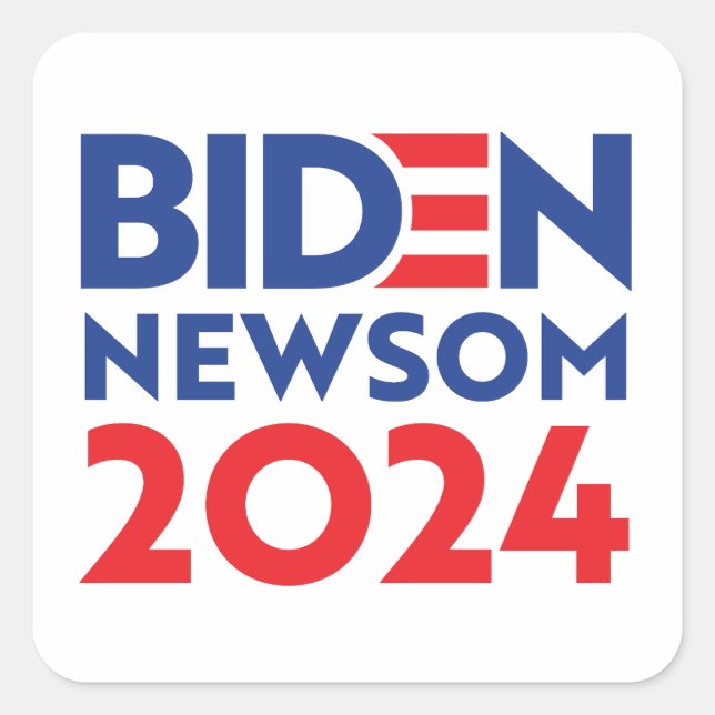Biden Newsom 2024 Square Sticker (Front)