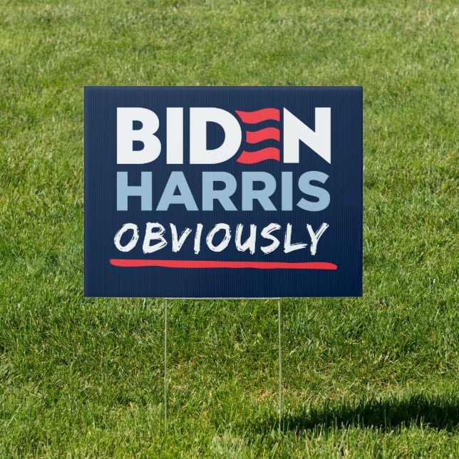 Biden Obviously 2024 Biden Harris Yard Sign (Insitu)