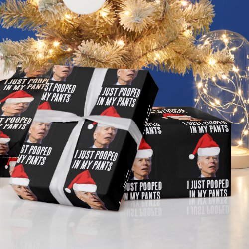 BIDEN POOPED IN PANTS CHRISTMAS Wrapping Paper