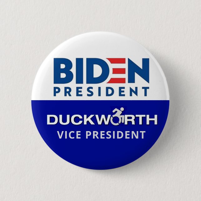 Biden President Duckworth Vice President Button (Front)