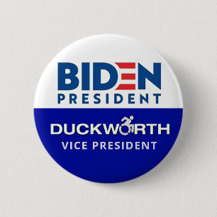 Biden President Duckworth Vice President Button