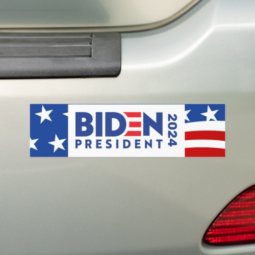 Biden President USA Flag Democrat Election 2024 Bumper Sticker