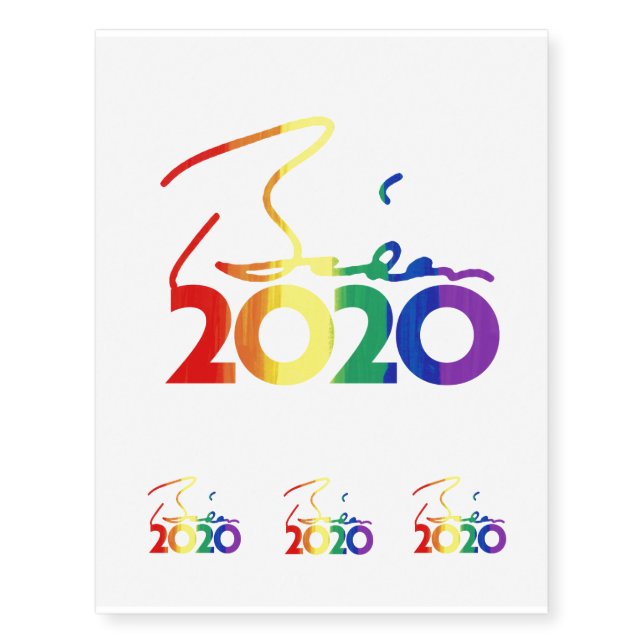 BIDEN PRIDE 2020 TEMPORARY TATTOOS (Front)