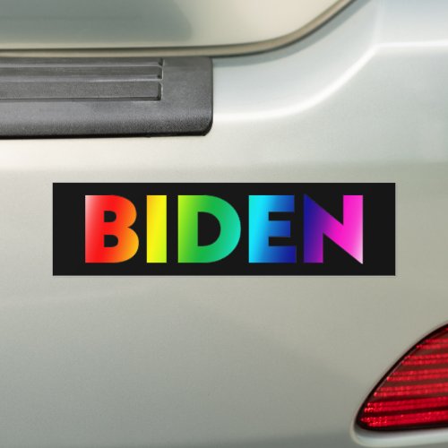 Biden pride lgbtq lgbt rainbow black Bumper Sticker