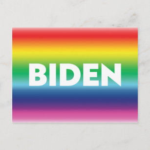 "Biden" Pride lgbtq lgbt rainbow colors Postcard