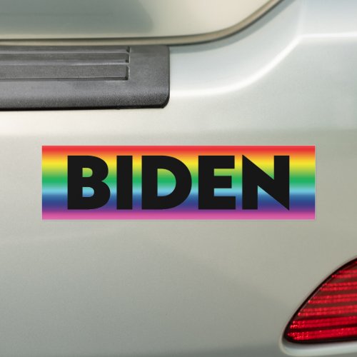 Biden pride rainbow gradient colors lgbtq flag bumper sticker