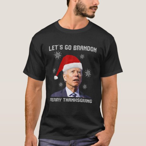 Biden Santa Merry Thanksgiving Lets Go Branson Bra T_Shirt