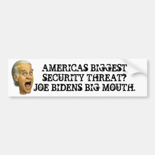 Biden SECURITY THREAT  obama socialist joker Bumper Sticker