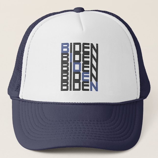 BIDEN text stacks Trucker Hat (Front)