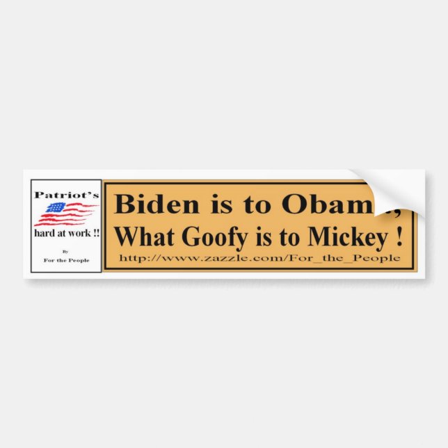 Biden to Obama Y Bumper Sticker (Front)