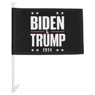 Biden Trump 2024 Funny Election Presidential VP Car Flag