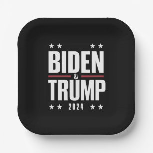 Biden Trump 2024 Funny Election Presidential VP Paper Plates