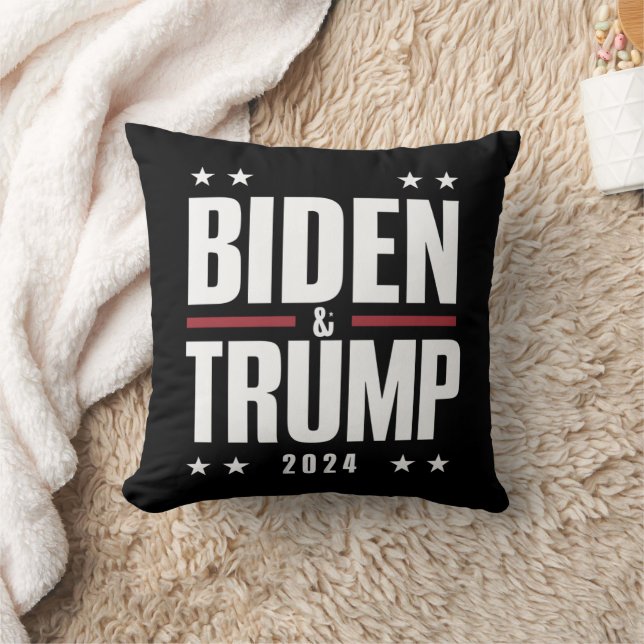 Biden Trump 2024 Funny Election Presidential VP Throw Pillow (Blanket)