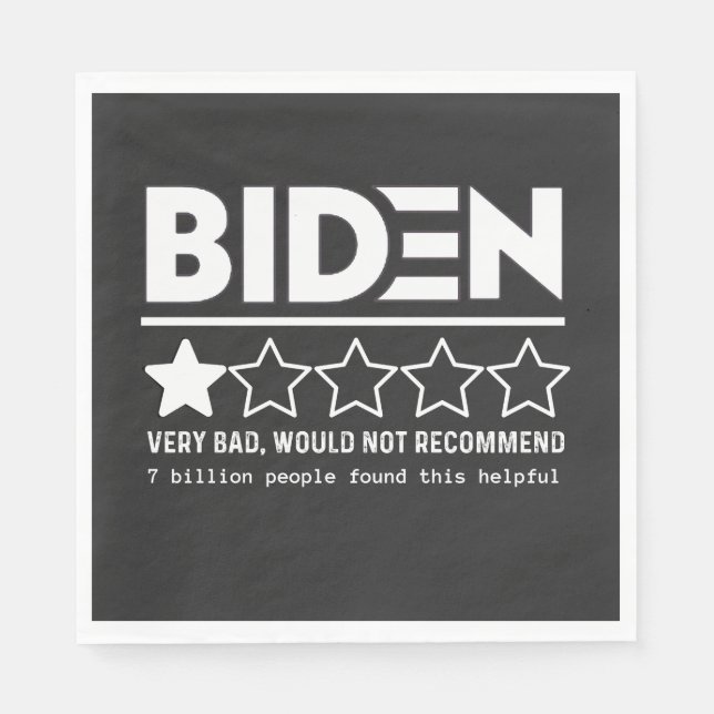 Biden Very Bad Would Not Recommend T-Shirt Napkins (Front)