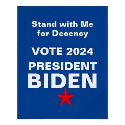 Biden Vote 2024 Election Red White Blue Poster