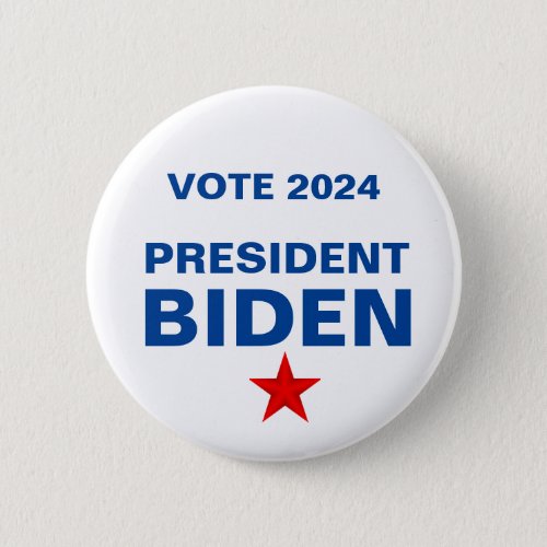 Biden Vote 2024 Red White Blue Round Pin