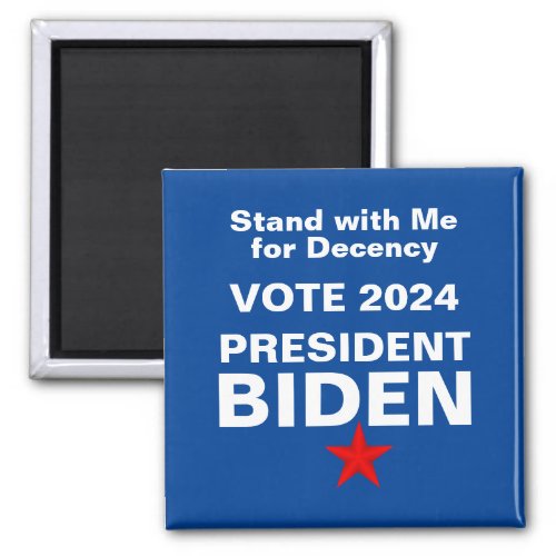 Biden Vote 2024 Red White Blue Square Magnet