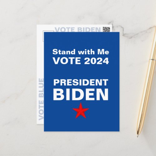 Biden Vote Blue Red White Front Back Postcard