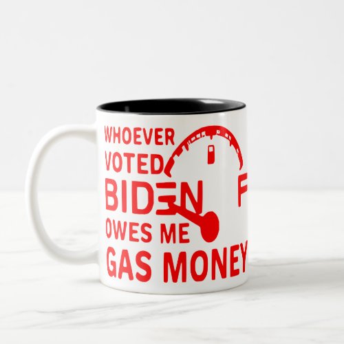 Biden Voters Owe Me Gas Money  USAPatriotGraphics Two_Tone Coffee Mug