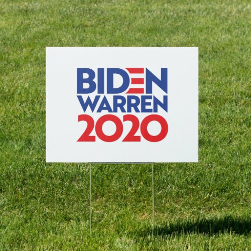 BIDEN WARREN 2020 Sign