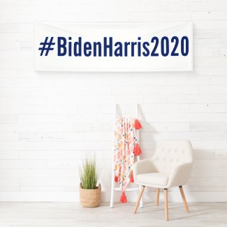 #BidenHarris2020 blue on white election Banner