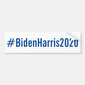 #BidenHarris2020 blue on white election Bumper Sticker