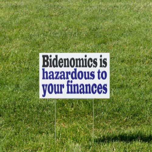 Bidenomics finances sign